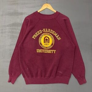 Vintage‎ Ultra Sweats Freed Hardeman University Sweatshirt XL Maroon Made in USA
